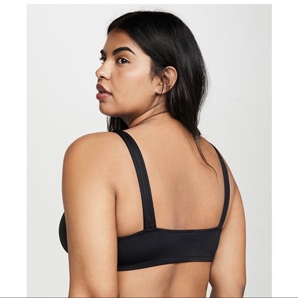 Madewell Second Wave Tie-Front Bikini Top in Black Size 3X - Picture 3 of 9